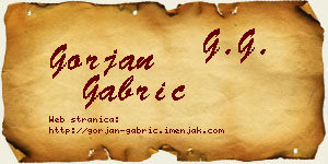 Gorjan Gabrić vizit kartica